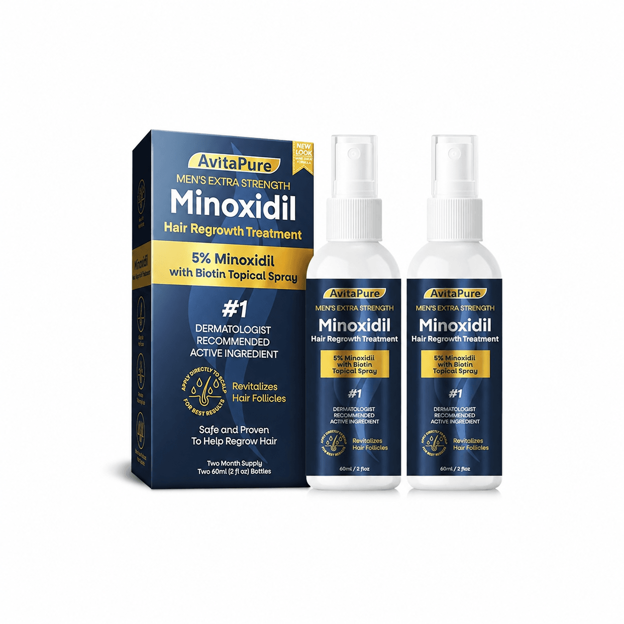 Minoxidil 5 Plus+ Biotin Spray 2 Bottle